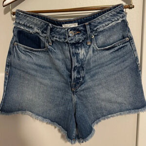 Good American Bombshell High Rise Jean Shorts Women’s 6/28 Medium Dark Wash 3”